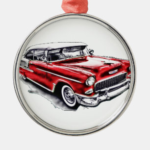 55 Chevy Silbernes Ornament