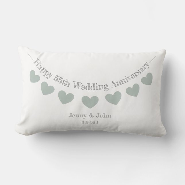 55. Emerald Wedding Anniversary Cushion Lendenkissen (Vorderseite)