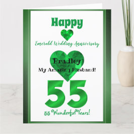 55. Emerald Wedding Jubiläumskarte für Ehemann Karte