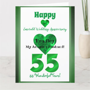 55. Emerald Wedding Jubiläumskarte für Ehemann Karte