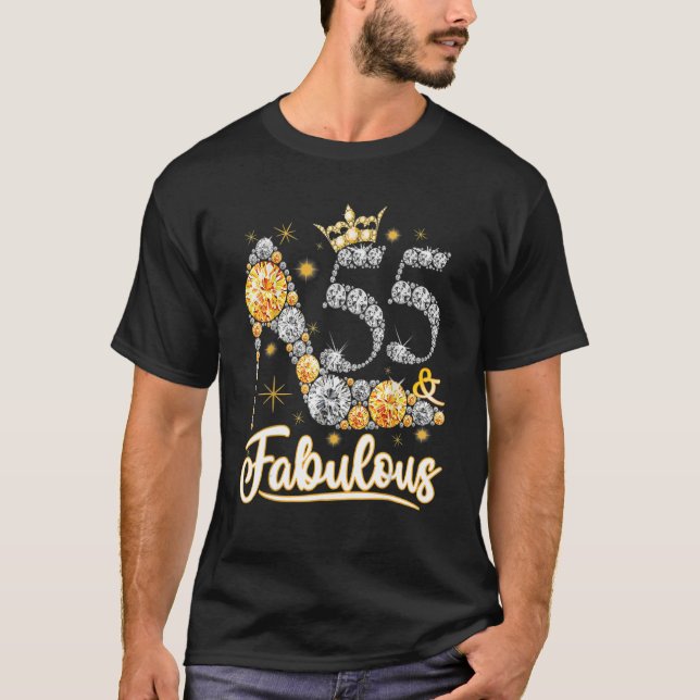 55 & fabulous 55 Years Old 55 th Birthday Diamond  T-Shirt (Vorderseite)