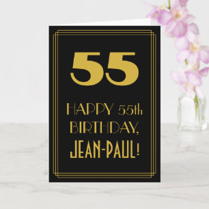 55. Geburtstag ~ Art Deco Inspiriert Look "55" & N Karte