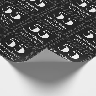 55. Geburtstag - Art Deco Inspiriert Look "55", Na Geschenkpapier