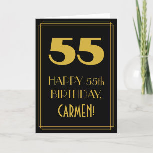 55. Geburtstag – Art Deco inspiriertes Aussehen "5 Karte