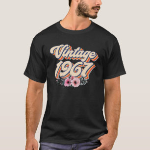 55. Geburtstag Frauen Vintage 1967 Floral 55 Jahre T-Shirt