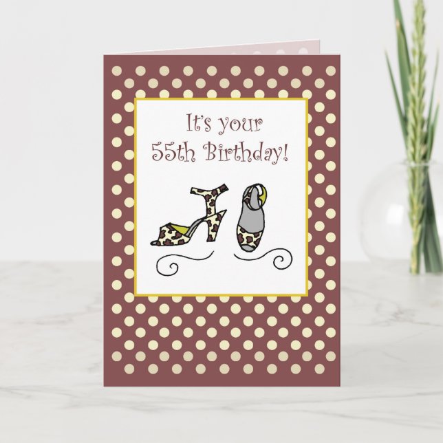 55. Geburtstag Frauenschuhe Karte (Vorderseite)