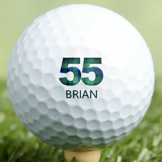 55. Geburtstag Geschenk für Ehemann Grün Blau Karo Golfball