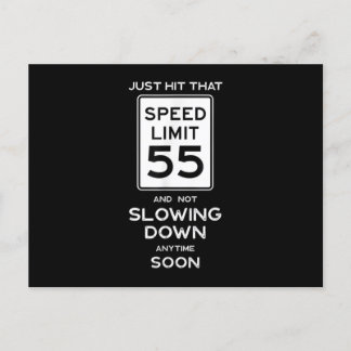 55. Geburtstag Geschwindigkeitsbegrenzung Auto Mec Ankündigungspostkarte