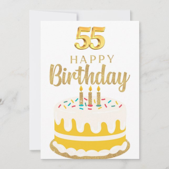 55. Geburtstag Grußkarte Einladung (Vorderseite)