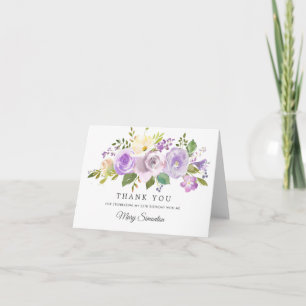 55. Geburtstag Hübsche Lila Rose Floral Dankeskarte