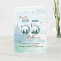 55. Geburtstag Immergrüne Kiefern und Hirsche Natu