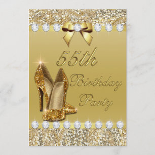 55. Geburtstag klassische Heelse Sequins Diamonds Einladung