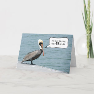 55. Geburtstag Pelican auf einem Dock Karte