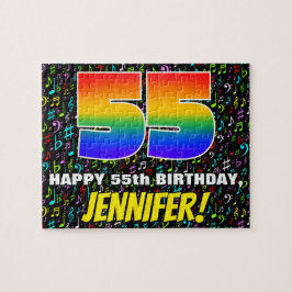 55. Geburtstag — Spaß, farbenfrohe Musiksymbole & Puzzle