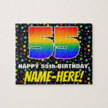 55. Geburtstag — Spaß, farbenfrohe Sternenweltenmu