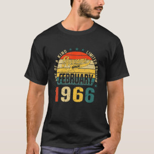 55. Geburtstag Vintag Februar 1966 Retro 55 Jahre T-Shirt