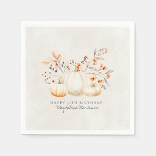 55. Geburtstag White Pumpkin Herbstlaubs Custom Serviette