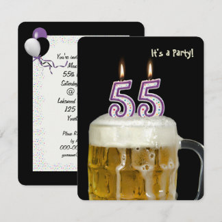 55. Geburtstags-Bier-Party Einladung