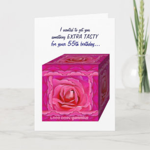 55. Geburtstags-Karte - Rosen-Geschenkboxen - Karte