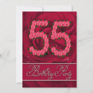55. Geburtstagsfeier mit Rose Einladung