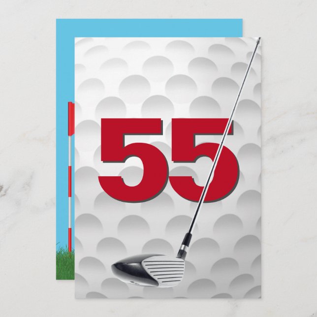 55. Geburtstagsparty Golf Thema Einladung (Vorne/Hinten)