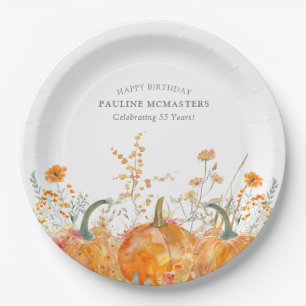 55. Geburtstagsparty Pumpkin Wildblume Custom Pappteller