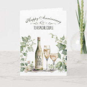 55. Hochzeitsjubiläum Wein und Efeu Karte