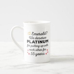 55. Hochzeitstag I - Emerald Funny Couple Prozellantasse