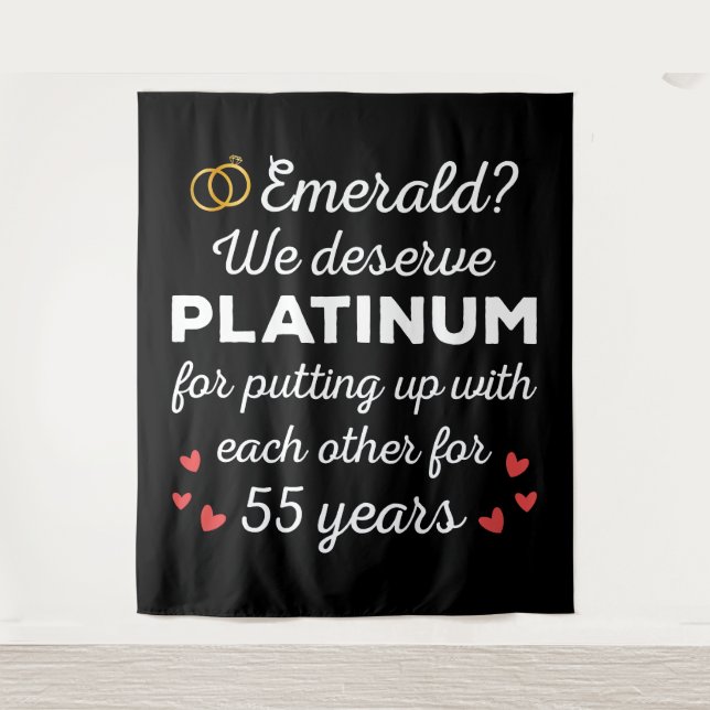 55. Hochzeitstag I - Emerald Funny Couple Wandteppich (Vorderseite)