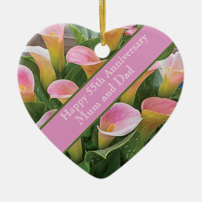 55. Hochzeitstag Smarald Keramik Ornament (Vorne)