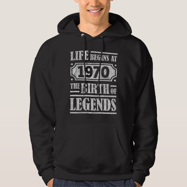55 Jahre alt 1970 Geburt der Legende 55. Geburtsta Hoodie (Vorderseite)