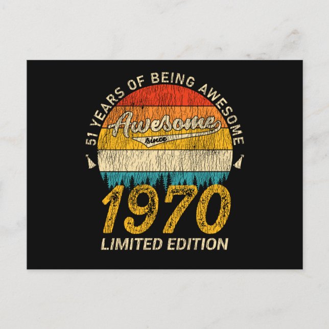 55 Jahre alt 1970 Retro Phantastisch 55. Geburtsta Postkarte (Vorderseite)