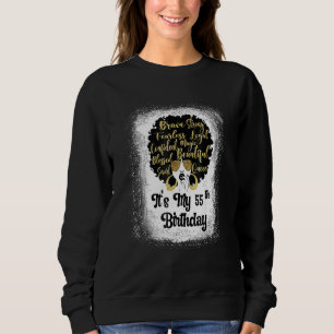 55 Jahre alt Leopard Melanin Girl Es ist mein Gebu Sweatshirt