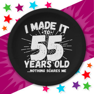 55 Jahre alt Sarcastic Meme Funny 55. Geburtstag Pappteller