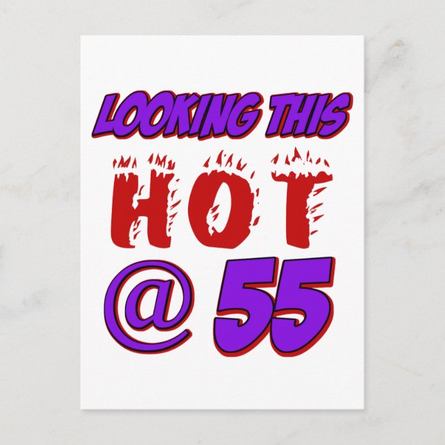 55 Jahre alte Geburtstagsdesigns Postkarte (Vorderseite)