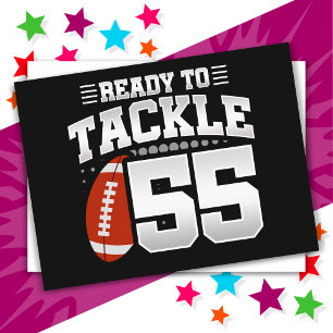 55 Jahre alte Tackle-Fußballparty 55. Geburtstag Postkarte