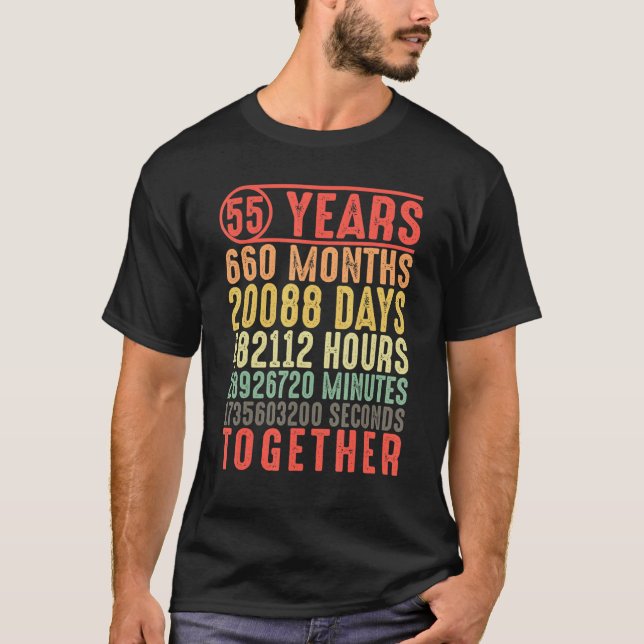 55 Jahre Gemeinsam 55 Jahre Eltern Verheiratet T-Shirt (Vorderseite)