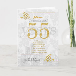 55 Jahre Mitarbeiterjubiläum Business Elegance Karte