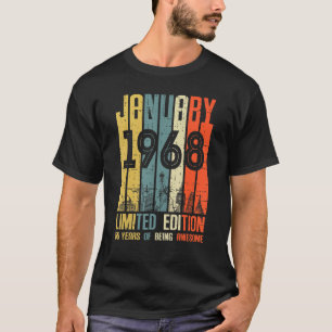 55 Jahre Vintager Januar 1968 Geburtstag Männer Wo T-Shirt