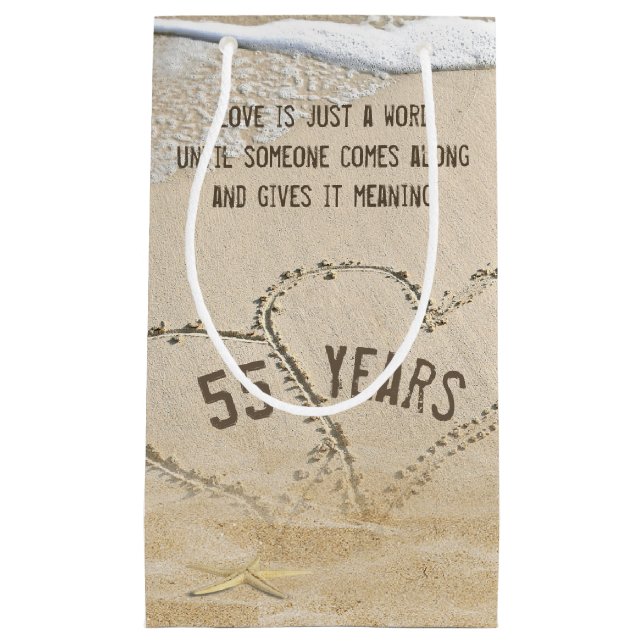 55. Jubiläum Beach Hearts and Starfish Kleine Geschenktüte (Vorderseite)