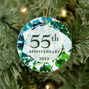 55. Jubiläum Emerald Foto Personalisiert Keramik Ornament