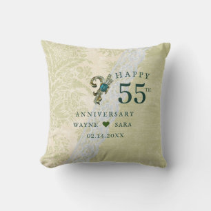 55. Smaragd-Juwel-Hochzeitsjubiläum Kissen