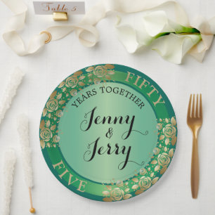 55. Smaragdgrüne Hochzeitspapierplatte Pappteller