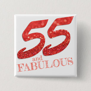 55 und fabelhafter Geburtstags-lebender Button