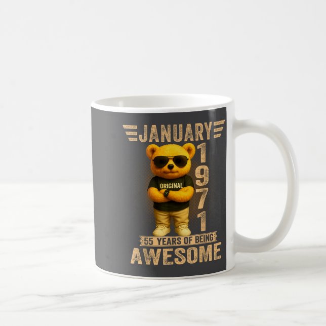 55 Year Old January 1971 Teddy Bear 55th Birthday  Kaffeetasse (Rechts)