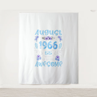 55 Years Old Vintage 1966 August Girl 55th Birthda Wandteppich