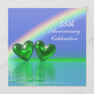 55th Anniversary Emerald Hearts Einladung