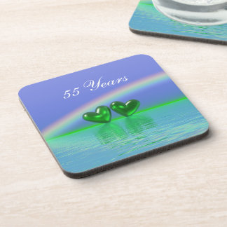55th Anniversary Emerald Hearts Getränkeuntersetzer