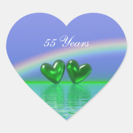 55th Anniversary Emerald Hearts Herz-Aufkleber