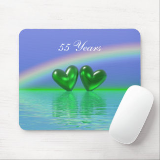 55th Anniversary Emerald Hearts Mousepad